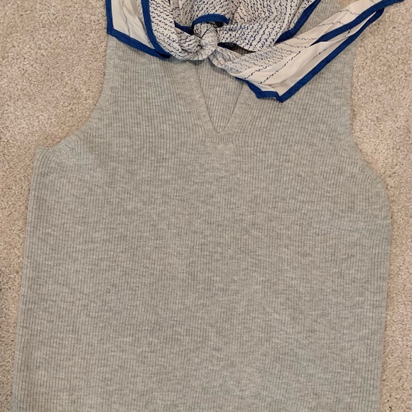 Anthropologie Moth sleeveless SP knit top with scarf “built” in. - Picture 5 of 10